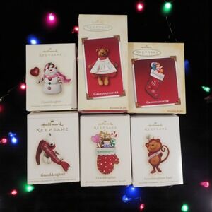 Lot Hallmark Keepsake Christmas Ornaments Granddaughter Vintage Memories Nostalg